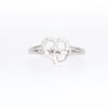 0.04 CT. T.W. Diamond Double Heart Open Shank Ring in Sterling Silver