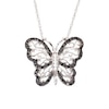 0.115 CT. T.W. Black and White Diamond Butterfly Necklace in Sterling Silver