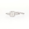 0.93 CT. T.W. Quad Princess-Cut Diamond Frame Bridal Set in 10K White Gold (H/I1)