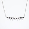 0.45 CT. T.W. Black and White Diamond Alternating Necklace in Sterling Silver – 17"