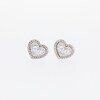 Forever Connected 0.20 CT. T.W. Pear-Shaped Diamond Heart Frame Stud Earrings in Sterling Silver