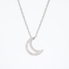 0.23 CT. T.W. Diamond Moon Pendant in Sterling Silver