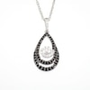 0.29 CT. T.W. Black and White Diamond Teardrop Swirl Pendant in Sterling Silver