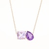 Pear-Shaped and Cushion-Cut Amethyst Toi et Moi Necklace in 10K Gold