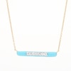 0.09 CT. T.W. Diamond Aqua Blue Enamel Horizontal Bar Necklace in Sterling Silver with 14K Gold Plate