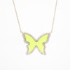 0.33 CT. T.W. Diamond Frame Yellow Enamel Butterfly Necklace in Sterling Silver with 14K Gold Plate