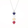 Mother's 5.0mm Heart-Shaped Simulated Gemstone Stacked Linear Drop Pendant in Sterling Silver (4 Stones)