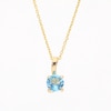 6.0mm Swiss Blue Topaz Solitaire Curved Drop Pendant in 10K Gold