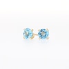 5.0mm Swiss Blue Topaz Solitaire Stud Earrings in 10K Gold