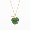 Jade and Diamond Accent Apple Pendant in 14K Gold