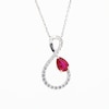 Pear-Shaped Lab-Created Ruby and White Lab-Created Sapphire Infinity Pendant in Sterling Silver