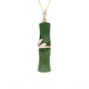 Jade and 0.085 CT. T.W. Diamond Bamboo Pendant in 14K Gold