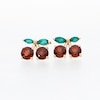 Garnet and Marquise Lab-Created Emerald Cherries Stud Earrings in 10K Gold