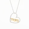 0.15 CT. T.W. Diamond Sideways Heart with "mom" Pendant in Sterling Silver and 10K Gold