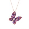 EFFY™ Collection Amethyst, Rhodolite Garnet and Diamond Accent Tilted Butterfly Pendant in 14K Rose Gold