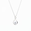 0.15 CT. Canadian Certified Diamond Solitaire Infinity Ribbon Pendant in 14K White Gold (I/I2) - 17"