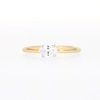 0.48 CT. Oval Diamond Sideways Solitaire Ring in 14K Two-Tone Gold (I/I2)