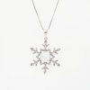 Opal and White Lab-Created Sapphire Snowflake Pendant in Sterling Silver