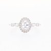 Vera Wang Love Collection Canadian Certified Oval Centre Diamond 0.95 CT. T.W. Frame Engagement Ring in 14K White Gold