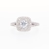 Vera Wang Love Collection Canadian Certified Centre Diamond 0.95 CT. T.W. Double Frame Engagement Ring in 14K White Gold