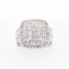 4.00 CT. T.W. Princess-Cut Multi-Diamond Cushion Frame Multi-Row Engagement Ring in 10K White Gold