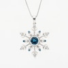 London Blue Topaz and White Lab-Created Sapphire Snowflake Pendant in Sterling Silver