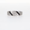 0.40 CT. T.W. Black and White Diamond Slanted Triple Row Band in Sterling Silver