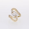 0.75 CT. T.W. Multi-Diamond Wavy Linear Bypass Ring in 10K Gold