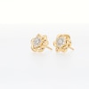 Circle of Gratitude® Collection 0.12 CT. T.W. Diamond Polished Braided Frame Stud Earrings in 10K Gold