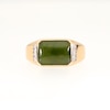 Men's Sideways Emerald-Cut Jade and 0.085 CT. T.W. Diamond Collar Ring in 14K Gold