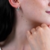 Unstoppable Love™ Lab-Created Emerald and White Lab-Created Sapphire Teardrop Stud Earrings in Sterling Silver