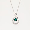 Unstoppable Love™ Lab-Created Emerald and White Lab-Created Sapphire Teardrop Pendant in Sterling Silver