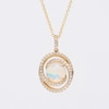 EFFY™ Collection Opal and 0.23 CT. T.W. Diamond Swirl Frame Pendant in 14K Gold