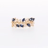 EFFY™ Collection Blue Sapphire and 0.18 CT. T.W. Diamond Leaves Ring in 14K Gold