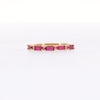 Certified Baguette-Cut Ruby and Diamond Accent Ring in 10K Gold