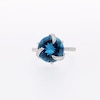 EFFY™ Collection London Blue Topaz and CT. T.W. Diamond Swirl Ring in 14K White Gold