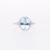 EFFY™ Collection Oval Aquamarine and 0.45 CT. T.W. Diamond Frame Ring in 14K White Gold