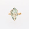 EFFY™ Collection Marquise Green Amethyst and 0.085 CT. T.W. Diamond Swirl Ring in 14K Gold