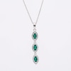 Marquise Lab-Created Emerald and White Lab-Created Sapphire Drop Pendant in Sterling Silver