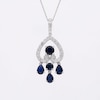 1.00 CT. T.W. Certified Lab-Created Diamond and Sapphire Chandelier Pendant in 10K White Gold (F/SI2)