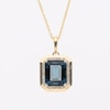 EFFY™ Collection London Blue Topaz and 0.14 CT. T.W. Diamond Frame Pendant 14K Gold