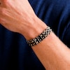 Men's Brick Link Bracelet in Stainless Steel with Black and Brown Ion-Plate - 8.25"