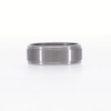 Men's 8.0mm Satin Textured Stepped Edge Comfort Fit Wedding Band in Tantalum