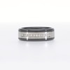 Men's 8.0mm Stainless Steel and Black Ion Plate Band with 0.15 CT. T.W. of Diamonds - Size 10