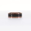 Men's 8.0mm Wedding Band in Rose-Tone Ion Plated Tungsten with Black Carbon Fibre Inset - Size 10