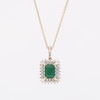 Emerald-Cut Emerald and 0.50 CT. T.W. Certified Lab-Created Diamond Pendant in 10K Gold (F/SI2)