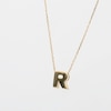 Uppercase Block "R" Initial Pendant in 10K Gold