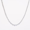 Italian Gold 7.00 CT. T.W. Certified Diamond Graduated Riviera Tennis Necklace in 18K White Gold (I/SI2) - 16"