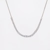 Italian Gold 2.00 CT. T.W. Certified Graduated Bolo Necklace in 18K White Gold (I/SI2) - 28"