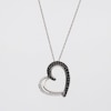 0.50 CT. T.W. Black and White Diamond Tilted Heart Pendant in Sterling Silver